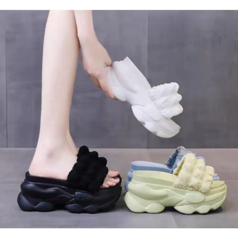 COD Bayar Ditempat Sandal Sendal Wedges Wanita Perempuan Hak Flatfrom Model Kokop Kotak Kain BM 521 4