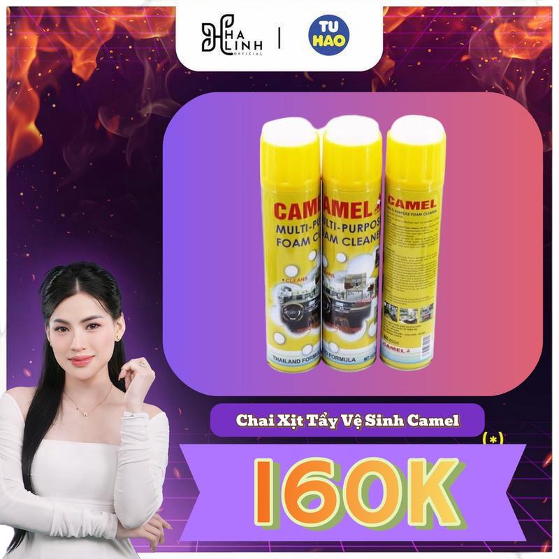 ( Võ Hà Linh x Camel ) Chai Xịt Tẩy Vệ Sinh Nội Thất Ô Tô Dạng Bọt CAMEL FOAM CLEANER 650ml