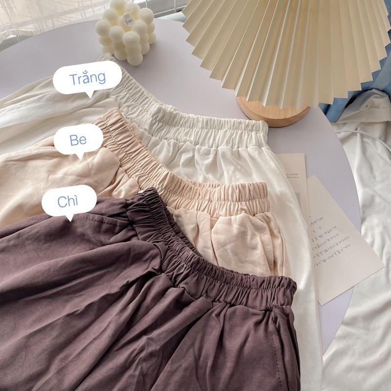 XIAO - Quần Đùi Nữ, Quần Sooc Mặc Nhà Chất Cotton Họa Tiết Trơn Đơn Giản 8