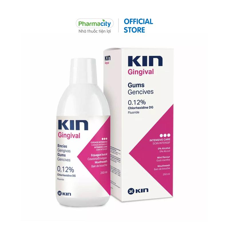 Nước súc miệng Kin Gingival Mouthwash Gums Gencives hỗ trợ ngăn ngừa và phòng chống nha chu - viêm nướu (250ml)