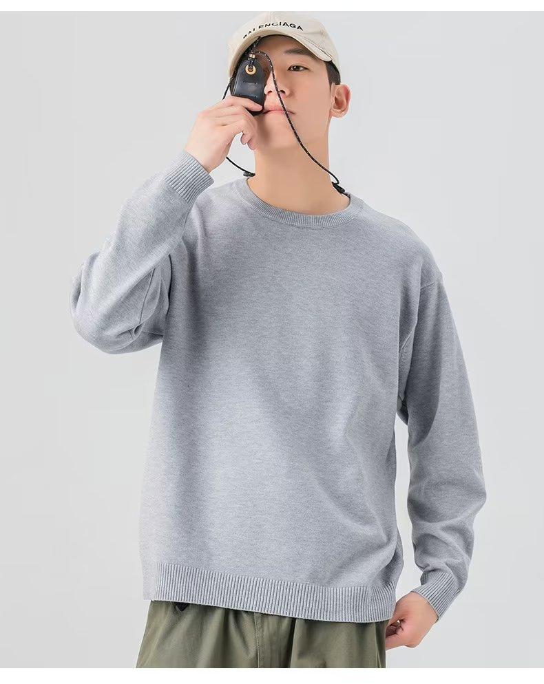 Product Introduction of ZOCI 2024 Áo Len Dệt Kim Cổ Tròn Mới Áo Dáng Rộng Thời Trang Phong Cách Hàn Quốc Cho Nam Menswear Shirt 13