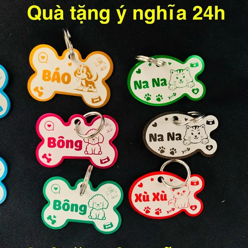 Thẻ tên cho Chó Mèo - Bảng tên cho thú cưng chất liệu nhôm 4