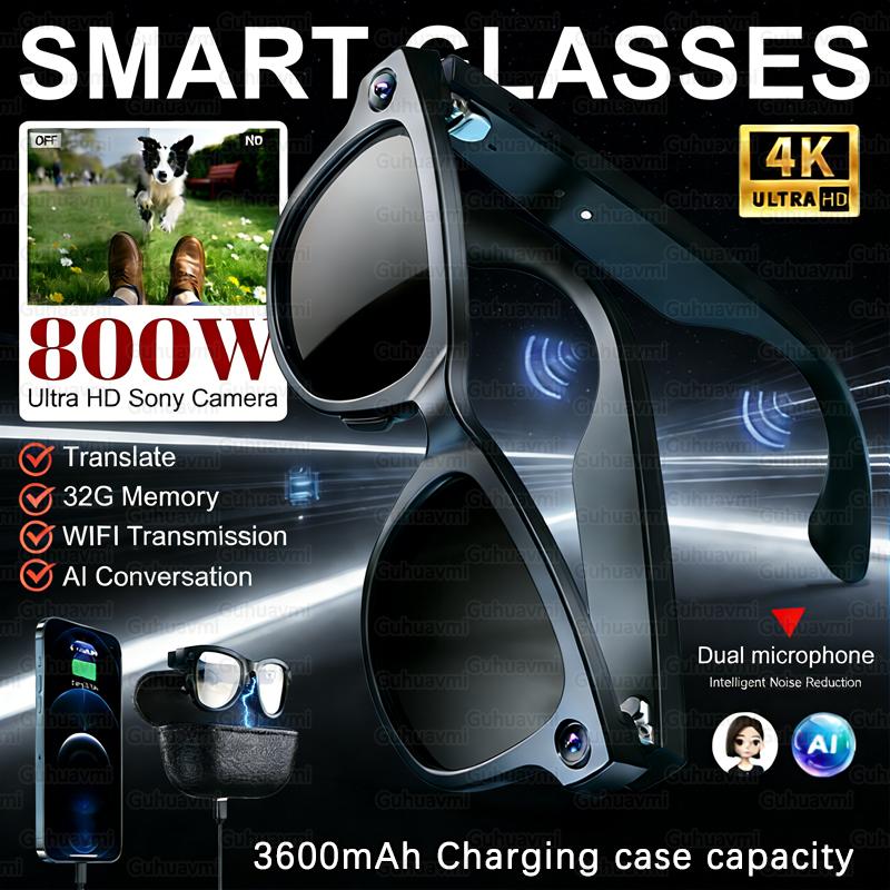 2026 New 8MP HD Camera Smart Glasses ChatGPT Bluetooth Call 3600Mah Battery Voice Assistant AI Translate Identify Objects Smart - Image 2