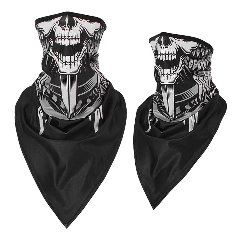 Skull Pattern Face Mask, 1 Count Breathable Neck Gaiter, Boho Style Sports Face Cover for Cycling Motorcycle Fishing Hiking 8