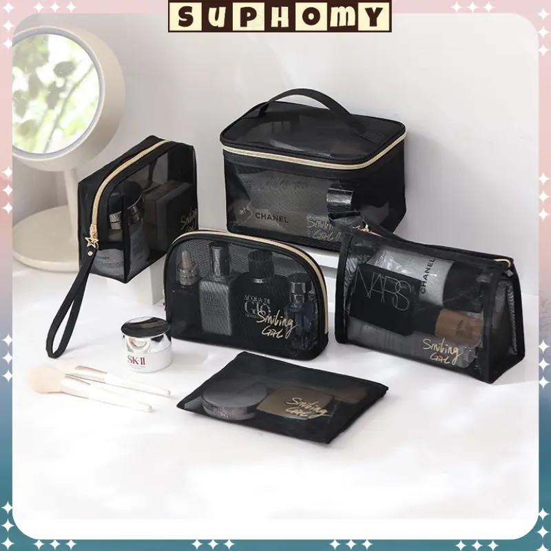 Pouch make up/ Tas make up Tas Kosmetik/Tas Kosmetik Travel Transparan /Tas makeup aesthetic/Tempat make up/Kotak make up/Cosmetic Bag Organizer