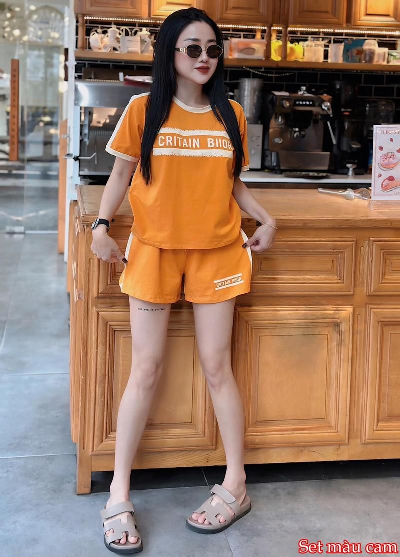 Product Introduction of Voi BỘ ĐÙI CỔ TRÒN TAY NGẮN CHẤT COTTON ĐƠN GIẢN DỄ MẶC Nữ Women Áo Top Đen 7
