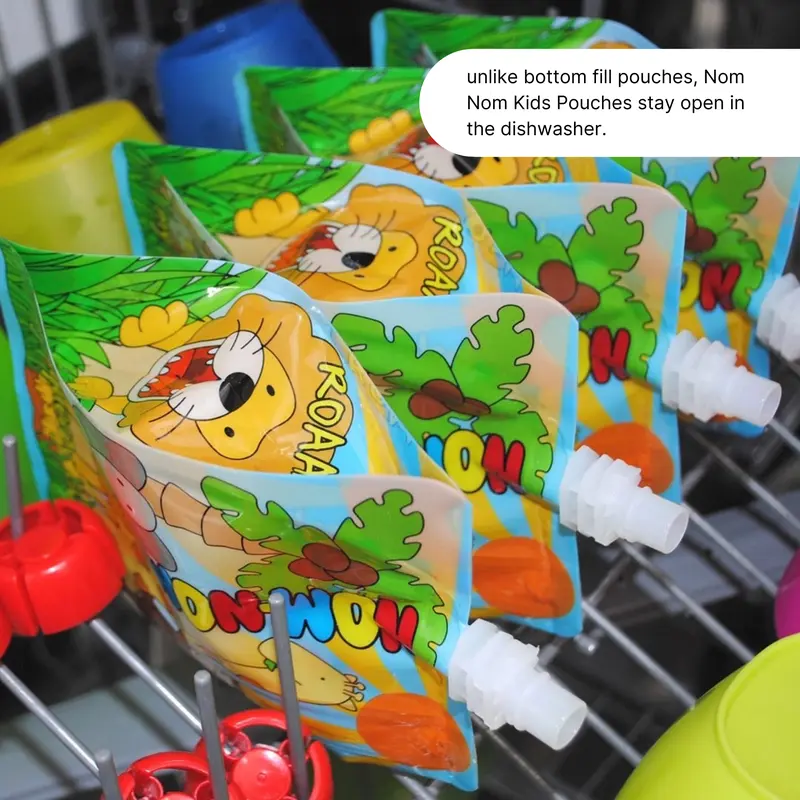 Reusable Food Pouches - 4 x 140ml Animal Pouches suitable for Baby, Toddler and kids 4