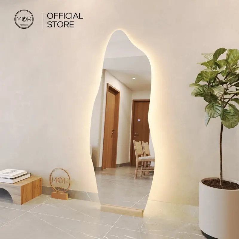 Gương Toàn Thân Cảm Ứng LED Cao Cấp MOR MIRROR 50x150cm - Đế Gỗ & Phụ Kiện Decor Phòng Trang Trí Nhà 8