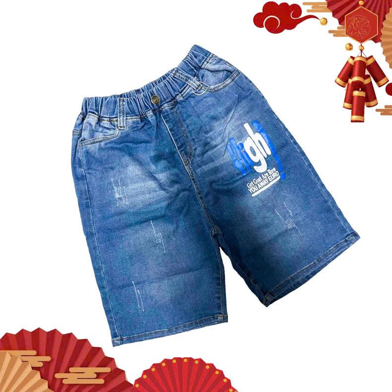 Product Introduction of Quần ngố jean lưng thun trẻ em từ 40kg đến 65kg, Quần short  jean bé trai cao cấp co dãn 4 chiều - NH Bigsize Shop 5