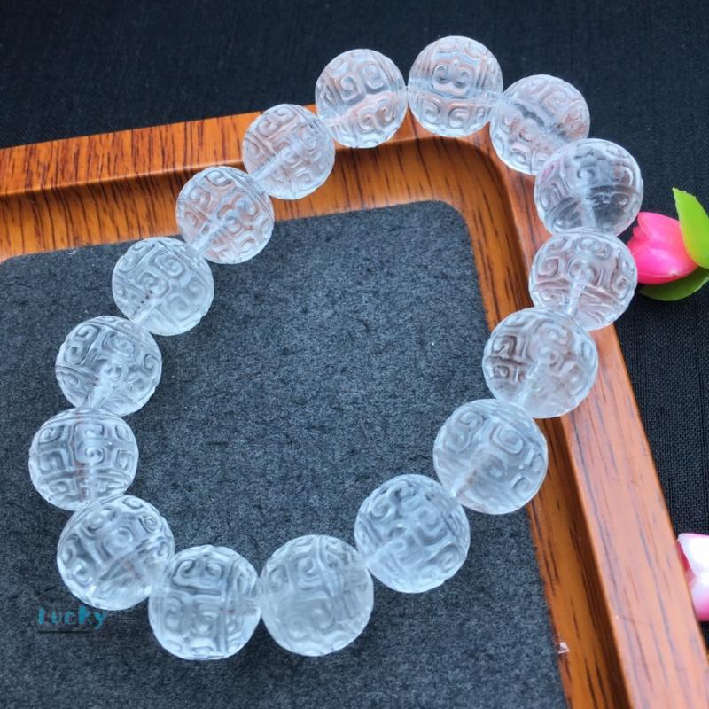 Vòng Tay Pha Lê Trắng Tự Nhiên Cho Nữ, Họa Tiết Trả Lại, Hạt May Mắn, Năng Lượng, Quà Tặng 2