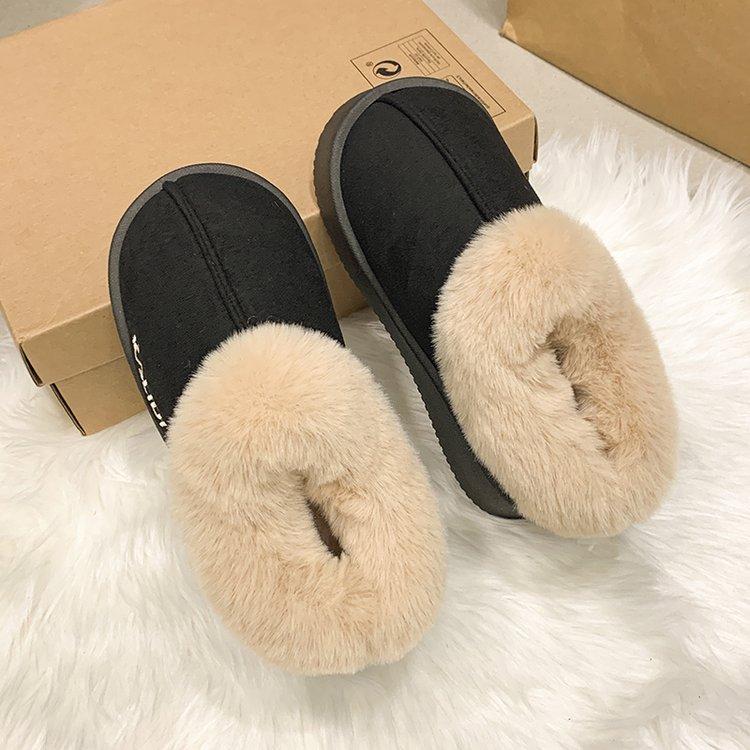 Product Introduction of Women's Cotton-Padded Shoes Winter 2024 New Popular Home Warm Velvet Cotton Slippers Non-Slip Simple Advanced Snow Fashionable Boots 30