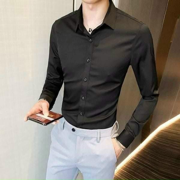 Áo Sơ Mi Nam Nữ Tay Dài Trơn- Chất Kate Thời Trang 5