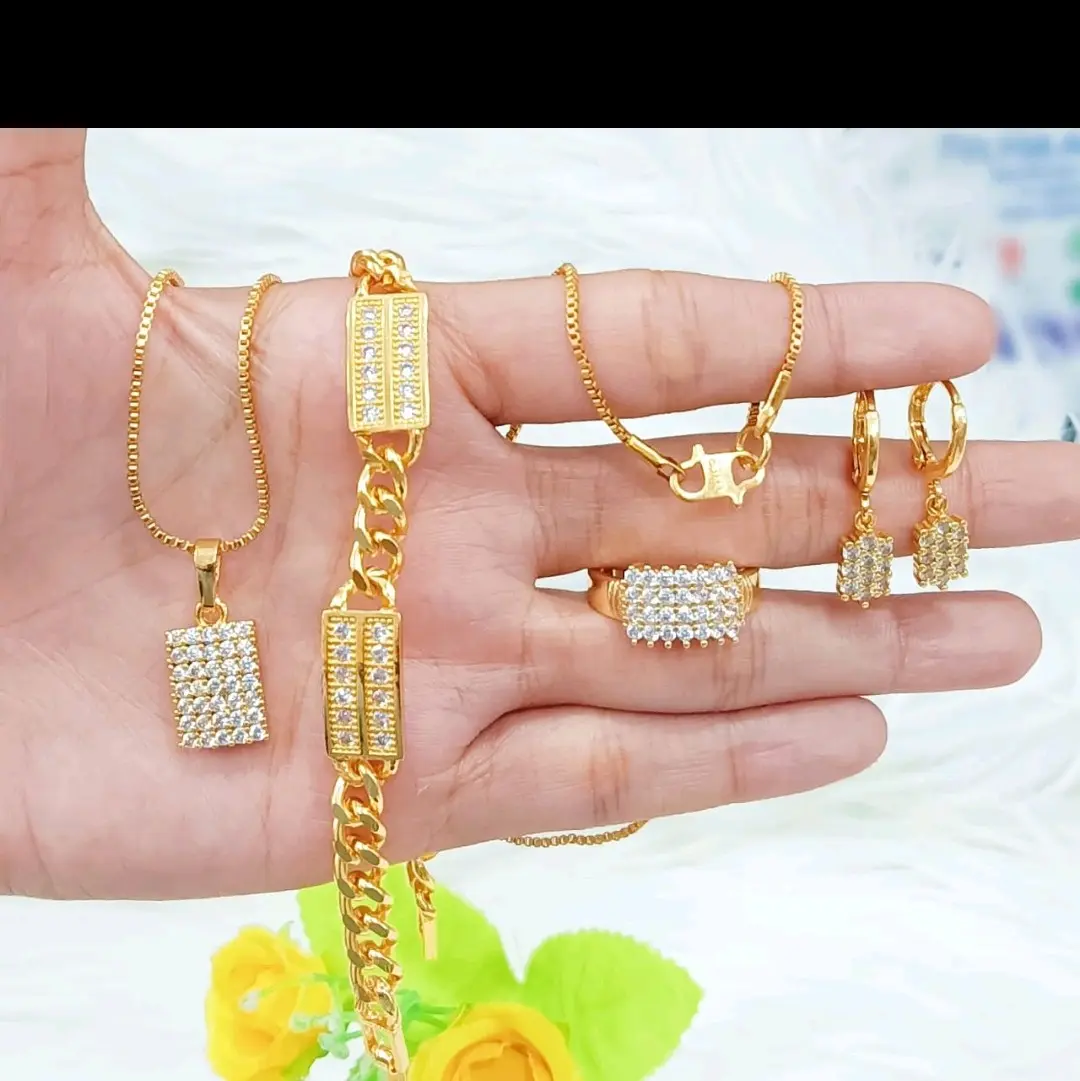 (COD) SET PERHIASAN TITANIUM( GELANG, KALUNG, ANTING, CINCIN) ANTI KARAT Wanita