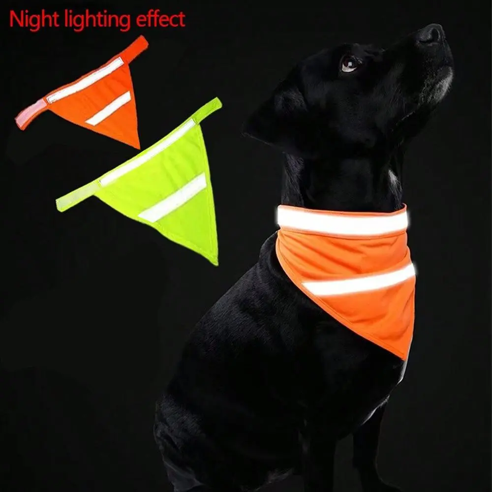 Reflective Dog Triangle Scarf, 1 Count Velcro Glow in The Dark Dog Bib, Pet Scarf, Pet Neck Accessories for Night Walking, Dog & Cat Clothing