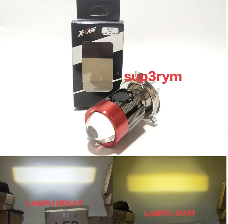lampu utama LED x-case Laser Kipas H4 Projector premium Super terang Putih Putih AC DC 0