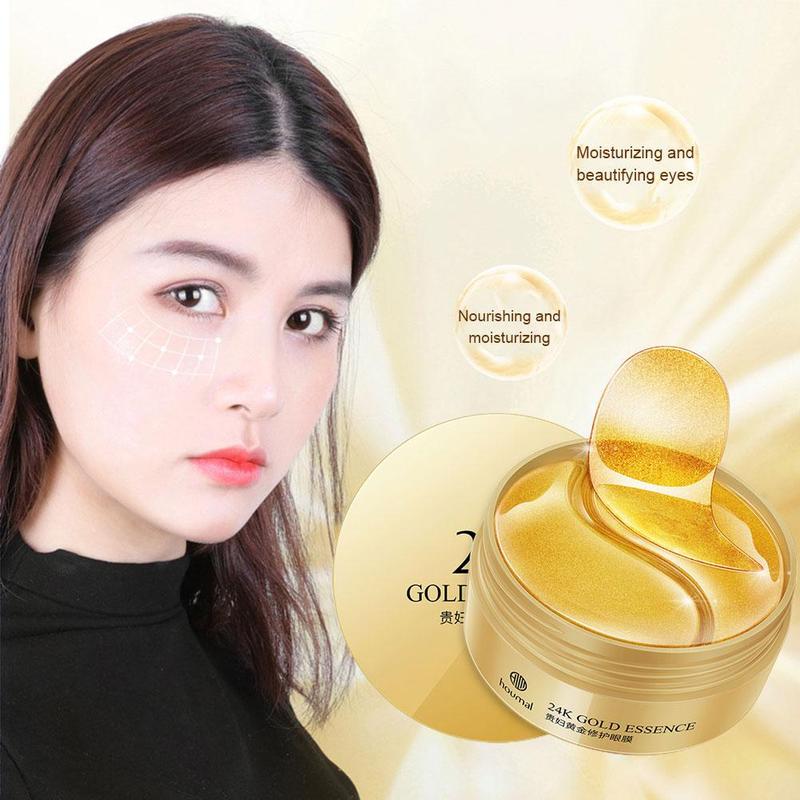 Product Introduction of 24K G60pcs Seaweed Eye Mask Collagen Hydrating Remove Dark Circles For Skincare Starter Face L0G2 Chamomile Moisturizer Hydrate Moisture 24
