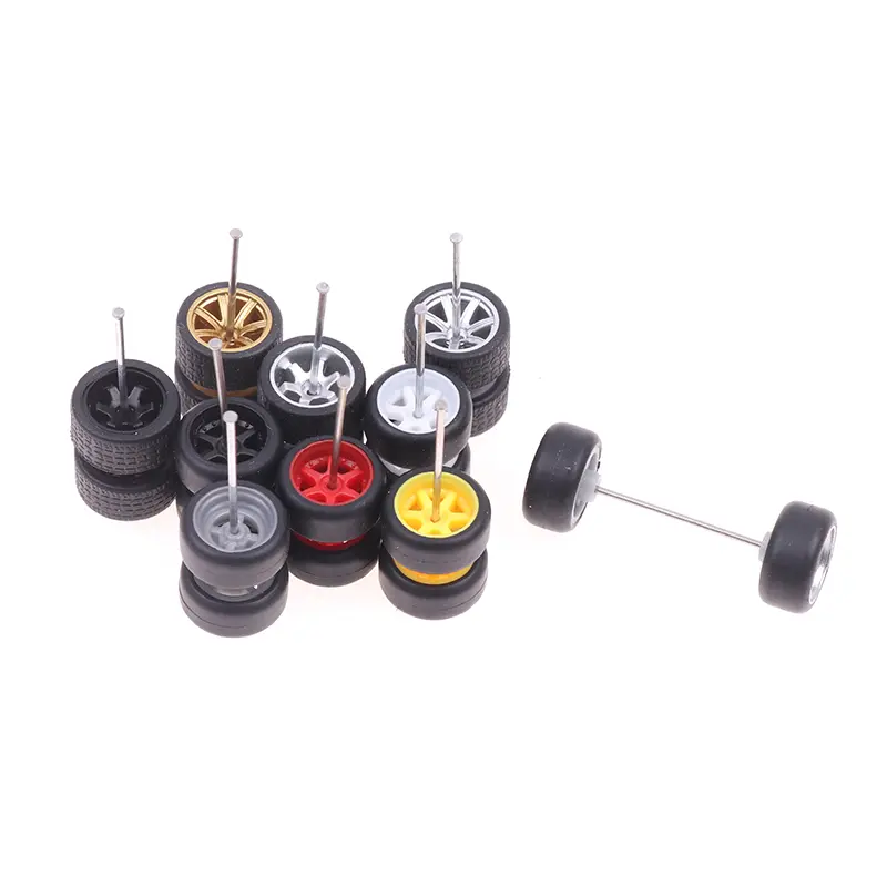 4pcs/set 1:64 Scale Wheels For Hotwheels Rubber Tire Model Car Modified Parts