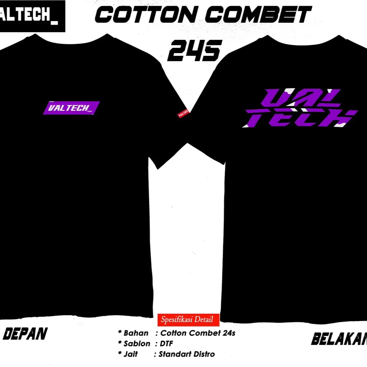 T-SHIRT ORIGINAL VALTECH_ Distro Nyaman Katun