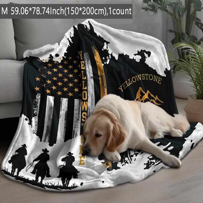 Yellowstone National Park Pattern Blanket, 1 Count Soft Comfortable Throw Blanket, Warm Napping Blanket for Home Office Travel Camping 6