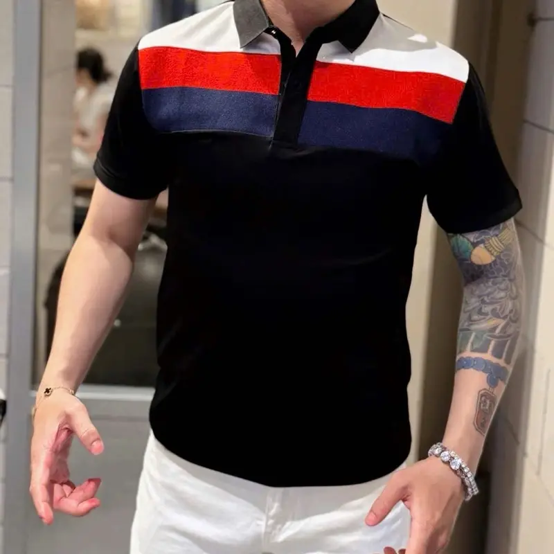 Áo Thun polo Cổ Trụ Nam Nữ phối bo cổ thêu dệt phối chất thun cao cấp Menswear Top (giá 1 áo)