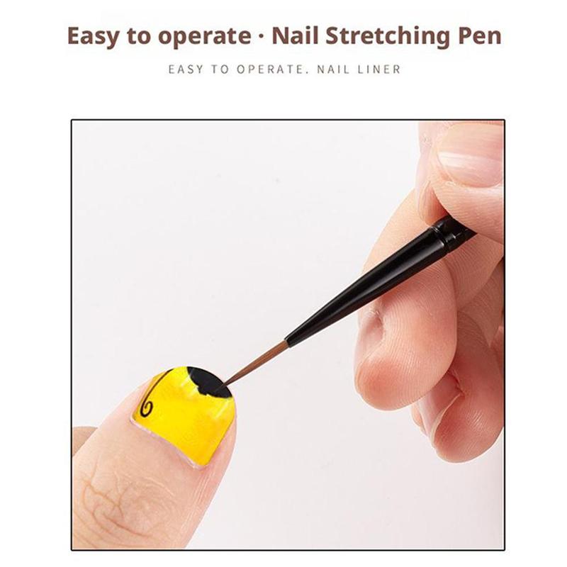Product Introduction of 3Pcs/Set 5/7/11mm Nail Art Line Brush UV Painting Drawing Flowder Detailing Thin Liner Sripe Grid Pen DIY Manicure Tools 19