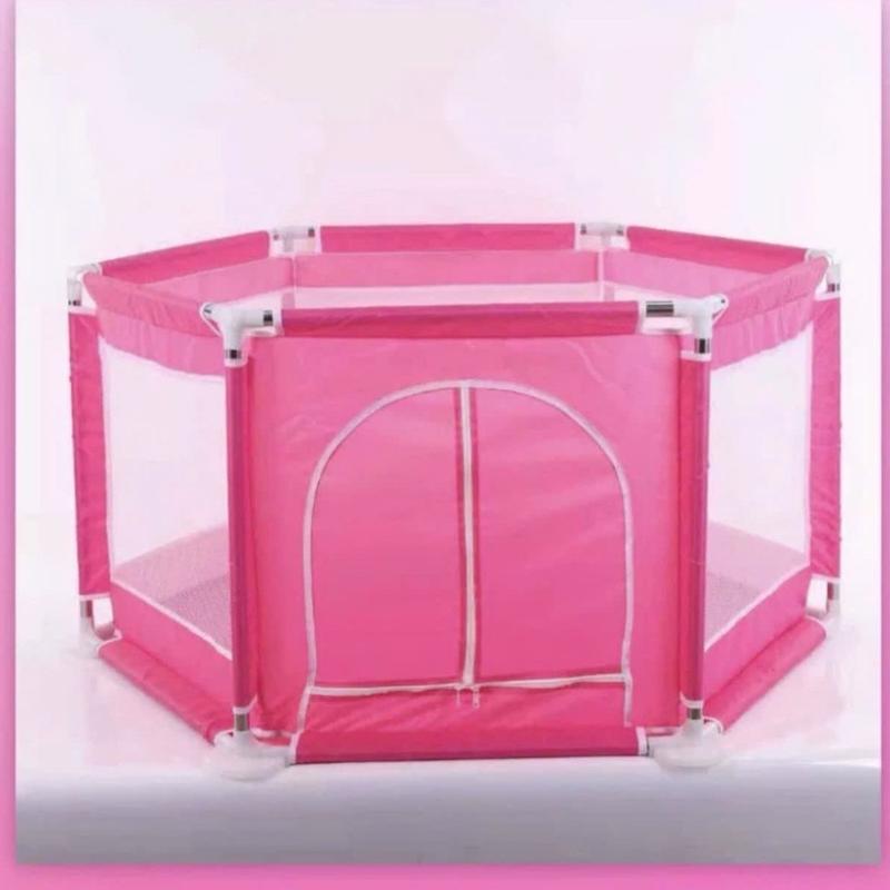 ( Kèm 10 bóng) Quây bóng lục giác khung inox dành cho trẻ em chơi.