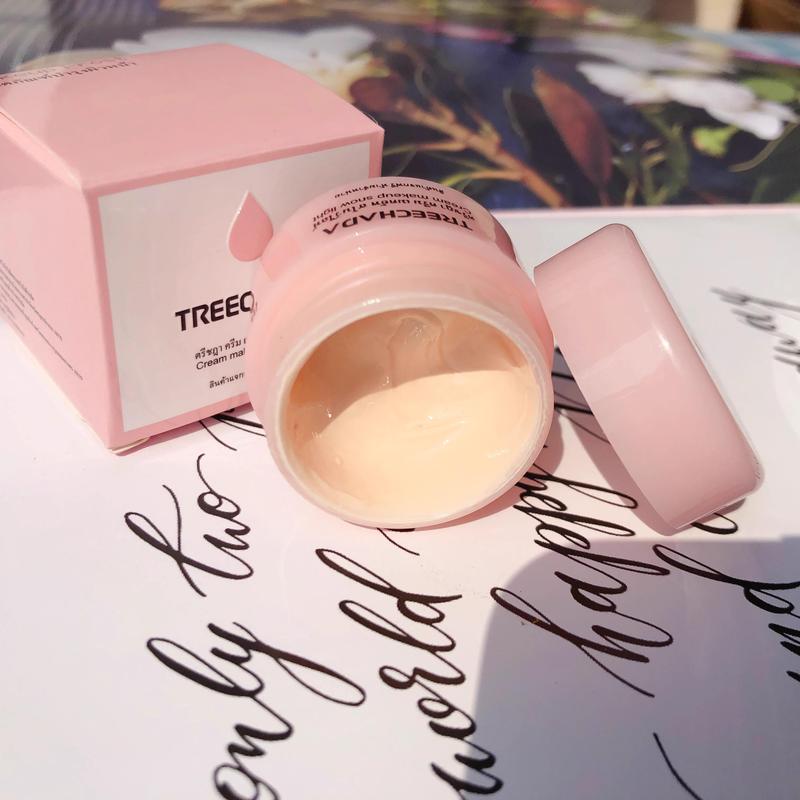 Thái Lan treechada Kem Mini Makeup làm sáng da trăng hồng tự nhiên che khuyết điểm lâu dài kích thước nhỏ gọn tiện lợi