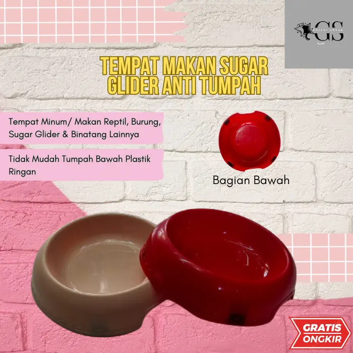 Baru Tempat Makan bulat Sugar Glider, Landak Mini, Hamster, Burung