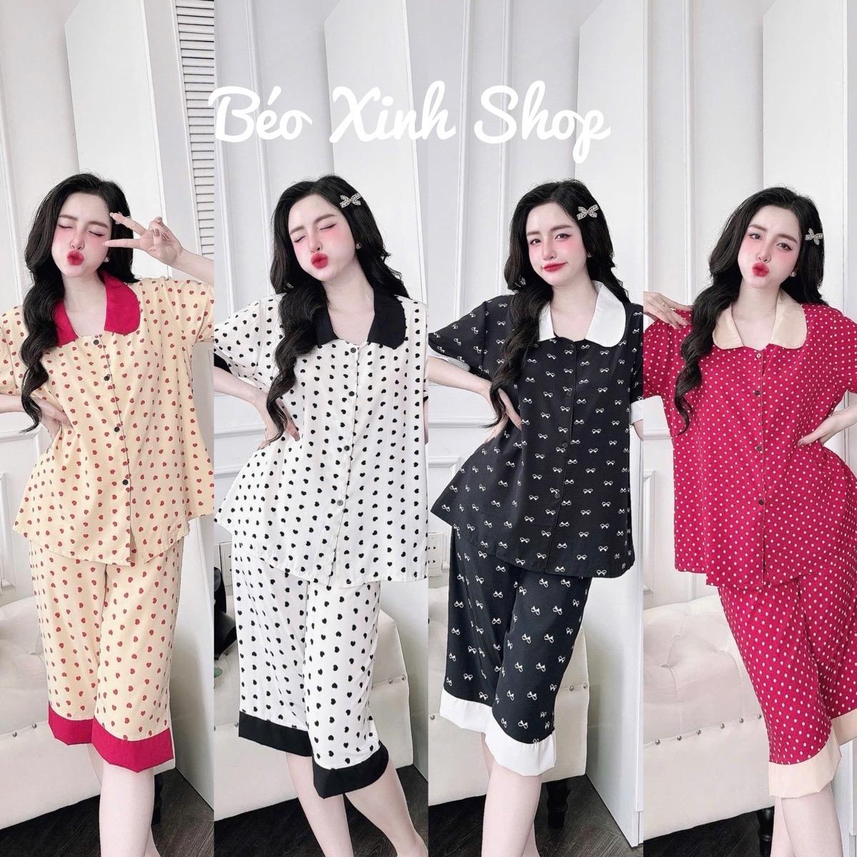 Đồ Bộ - Đồ Ngủ Lửng Pijama Bigsize 50-100kg Cổ Sen Vải Lụa Nhật Lạnh Mặc Cực Thích Bộ Ngủ Nữ - A.5203