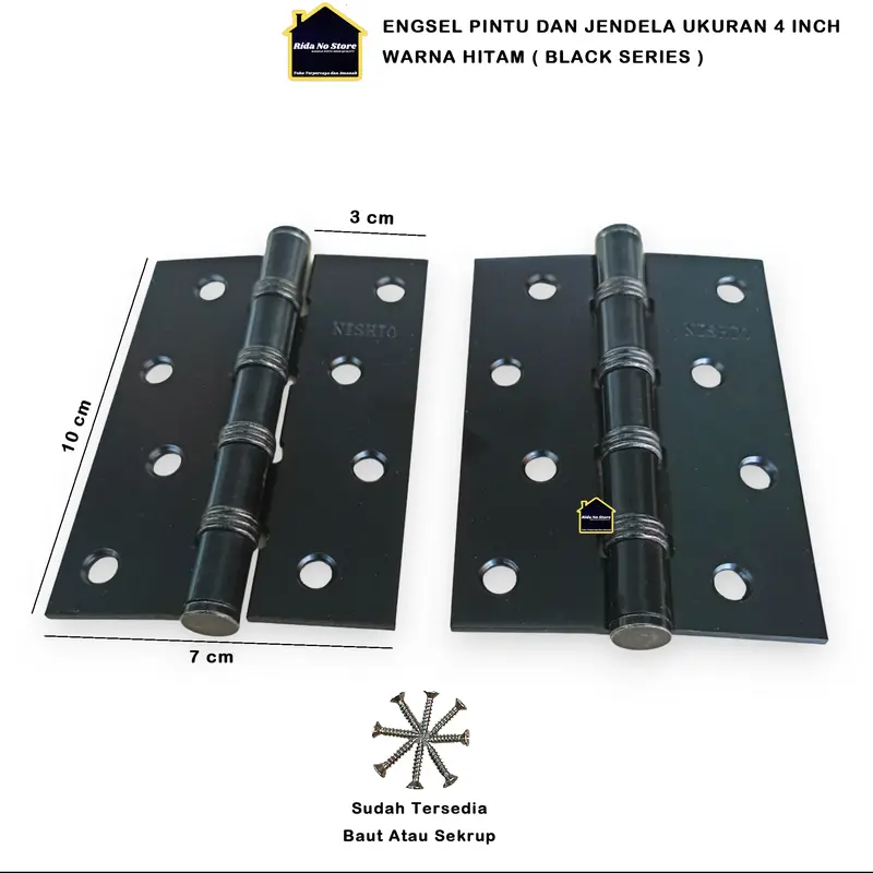 Engsel Pintu Rumah 5 inch Engsel Jendela 4 inch 3 inch Hitam 2