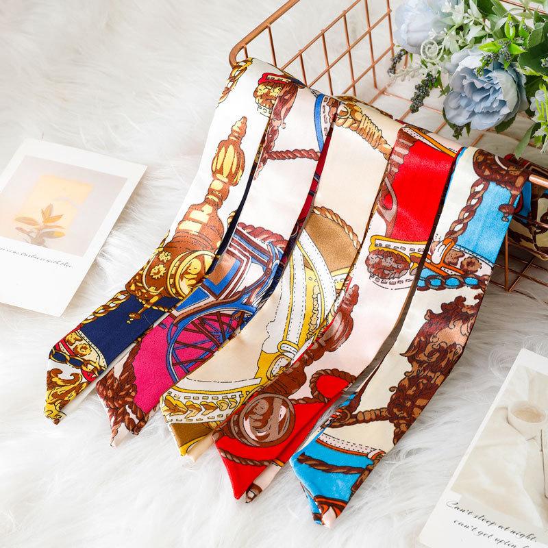 Product Introduction of Hot Sale Classic Retro Decorative Slim Narrow Scarf for Bag Handle Wrapping Small Ribbon Scarf Ladies Neck Scarf 4