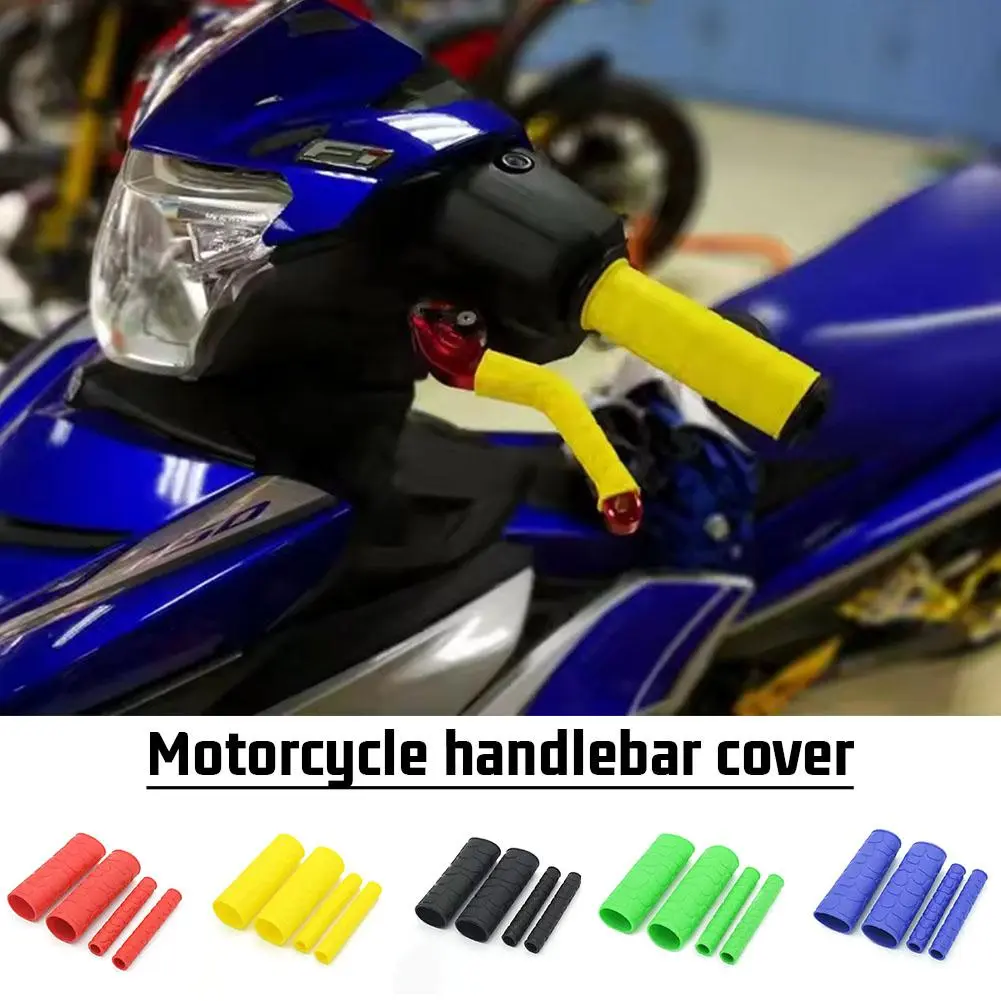 Motorcycle Handlebar Cover Comfortable Soft Rubber Non-slip Protection Cover Palm Fingers And C5U2