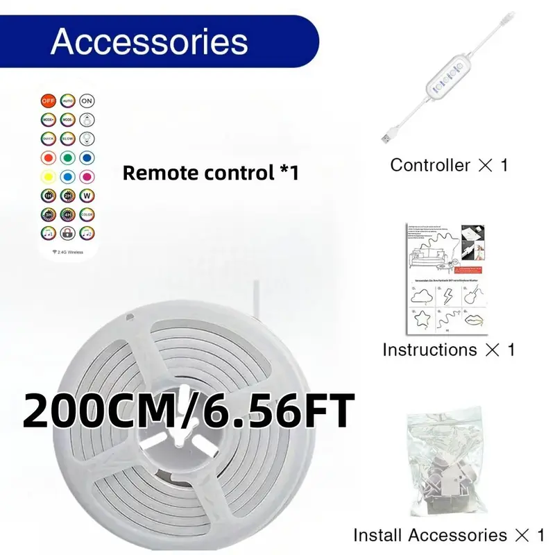USB Powered LED Strip Light, RGB Color Changing LED Light Strip with Remote Control, Smart LED Lights for Home Party Decoration 1