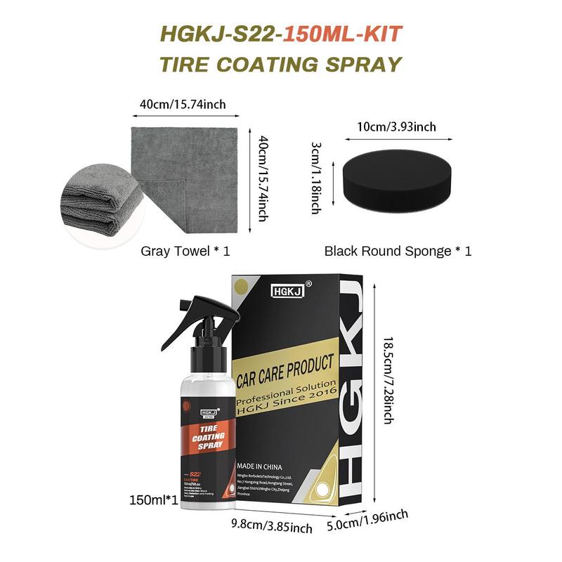 Car Tire Cleaner, 150ml Wheel Type Gloss Spray, Tire Polish Sealing Wax, Hydrophobic Tire Coating 1