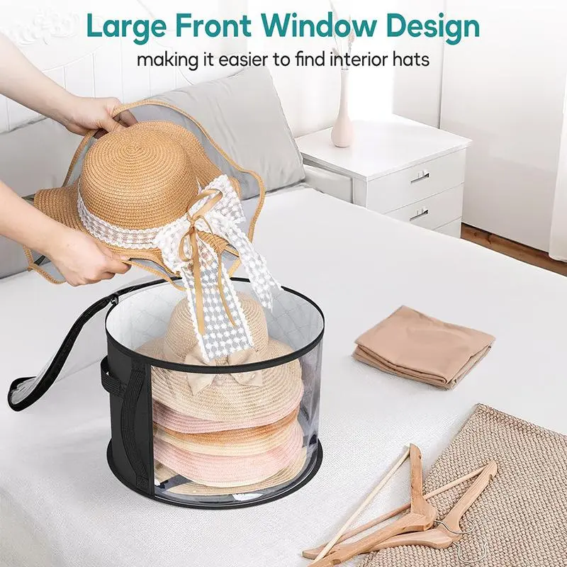 Hat Storage Bag, Foldable Dustproof Hat Storage Bag, Hat Storage Organizer for Beach Hats, Sun Hat, Round Hat, Home Closet Supplies 3