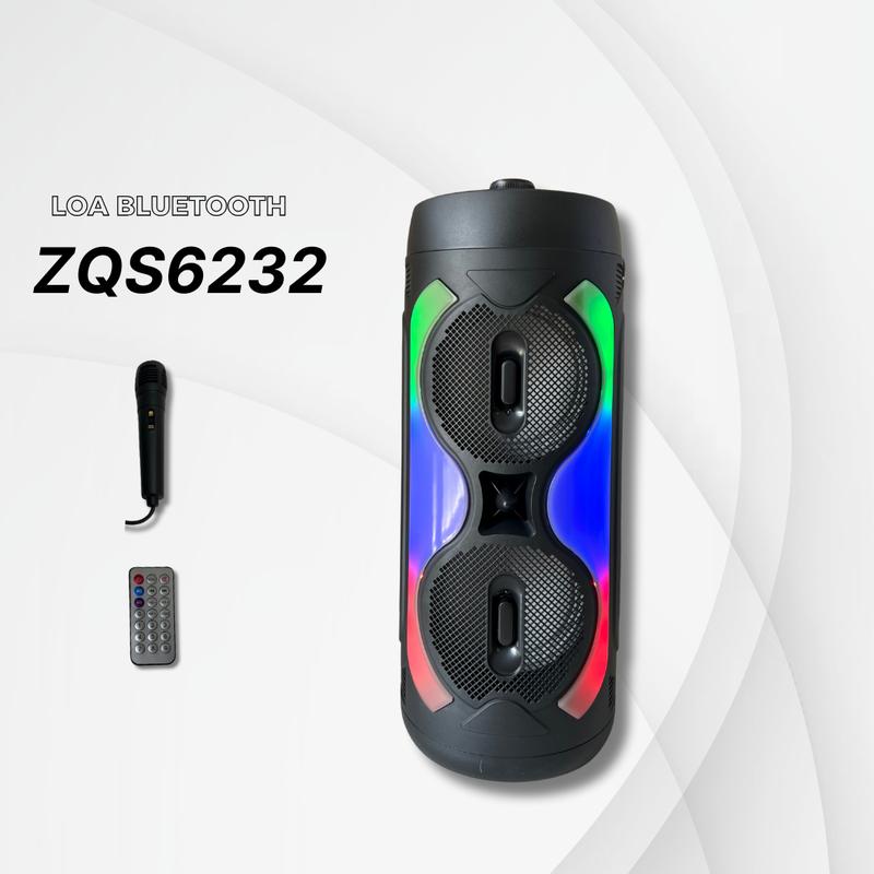 Loa bluetotoh ZQS-6232-BLACK Phiên bản nâng cấp, âm thanh vượt trội hơn, ấm tai hơn, ngoại hình tinh tế đẹp mắt, karaoke, nghe nhạc và đa thiết bị sử dụng
