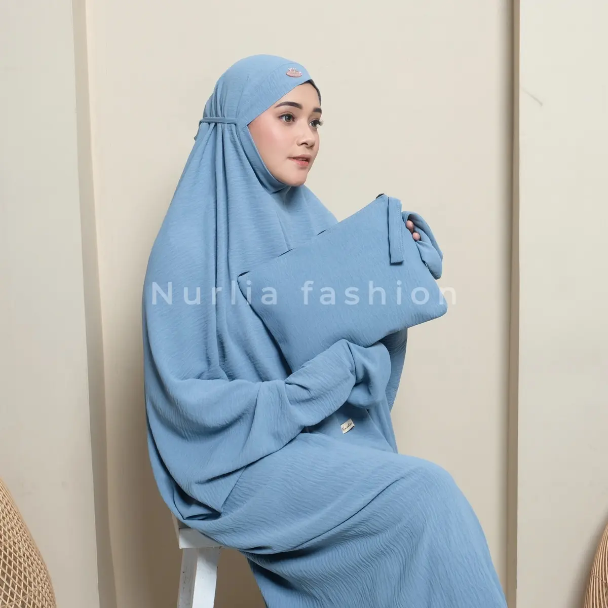 Mukena terusan dewasa pake tangan bahan kringkel Airflow Polos Mukenah Cantik Travel Pita  Panjang Muslim Katun Wanita Renda Mewah sattka mukena starla  Crinkle yang