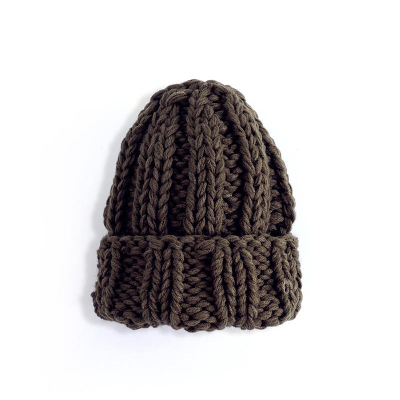 Product Introduction of Winter Knitted Beanies Hat Thick Soft Warm Coarse Large Knitted Solid Hat Female Ice Ski Bonnet Skullies Beanies Hat Cap 30