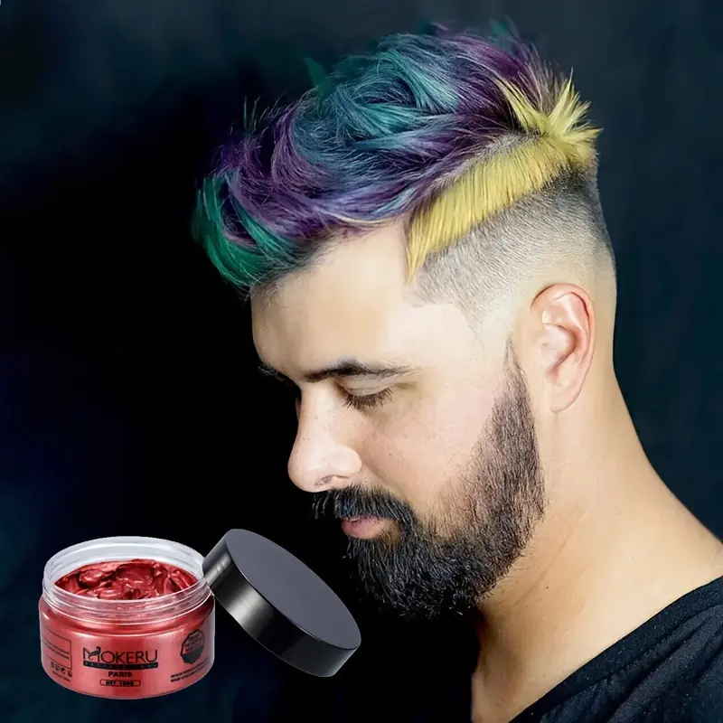 Grandma Gray Hair Clay Men Lasting Permanent Color Hair Wax Multi-color One-time Color Clay Variable Shape