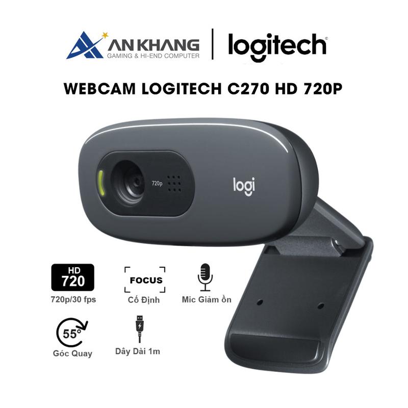 Webcam Logitech C270 720p HD Mic giảm ồn Tự chỉnh sáng Chụp ảnh 3MB