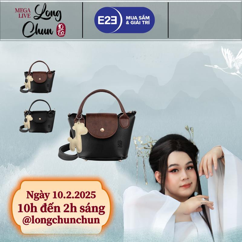 [ƯU ĐÃI -GIÁ SỐC]_ Túi xách nữ đeo chéo thời trang Hanama  Hera 11 phối mầu Nâu phối Đen và Đen full Khóa mạ đồng cao cấp chống xước Da Bag Women