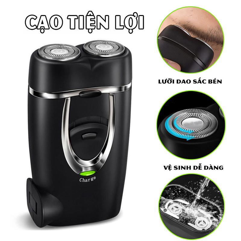 Máy cạo râu nam, dao cạo râu mini cầm tay sạc pin thay lưỡi dễ dàng tiện lợi máy  cạo