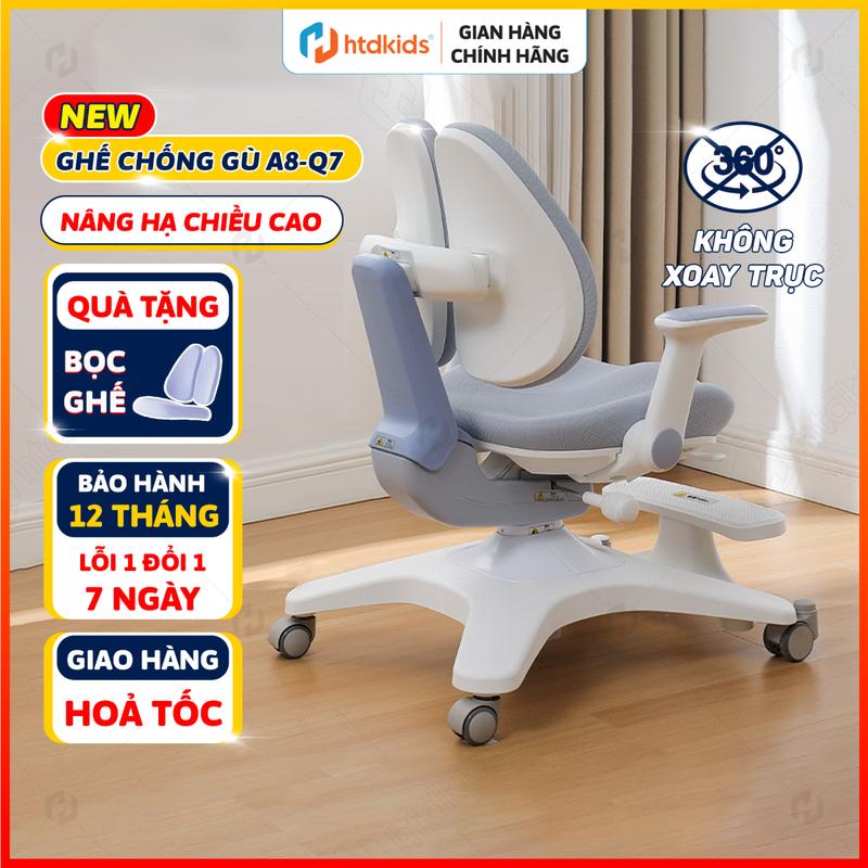 Ghế chống gù học sinh HTDkids A8+Q7 điều chỉnh đa chiều, giúp tư thế ngồi chuẩn khoa học, cùng bé phát triển khỏe mạnh