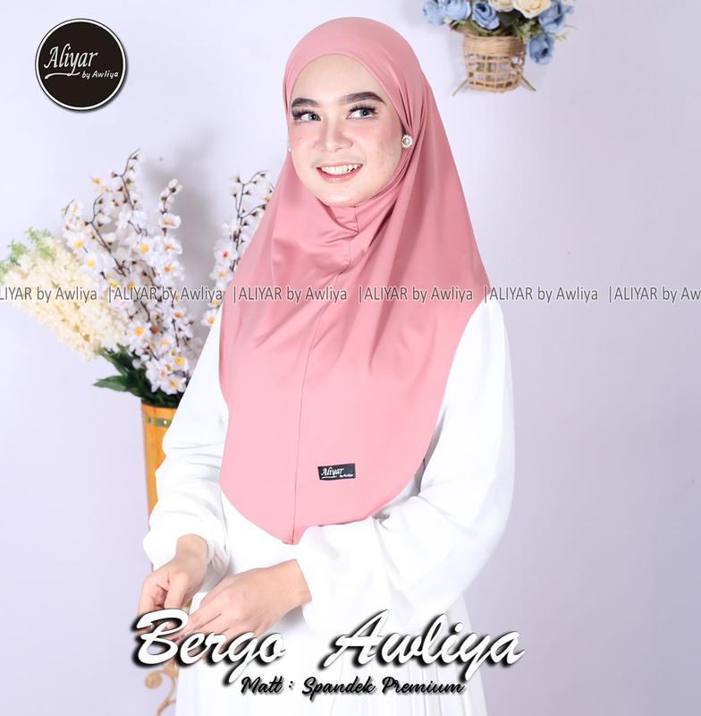HIJAB BERGO AWLIYA SIZE M SPANDEK PREMIUM ORIGINAL ALIYAR BY AWLIYA 2