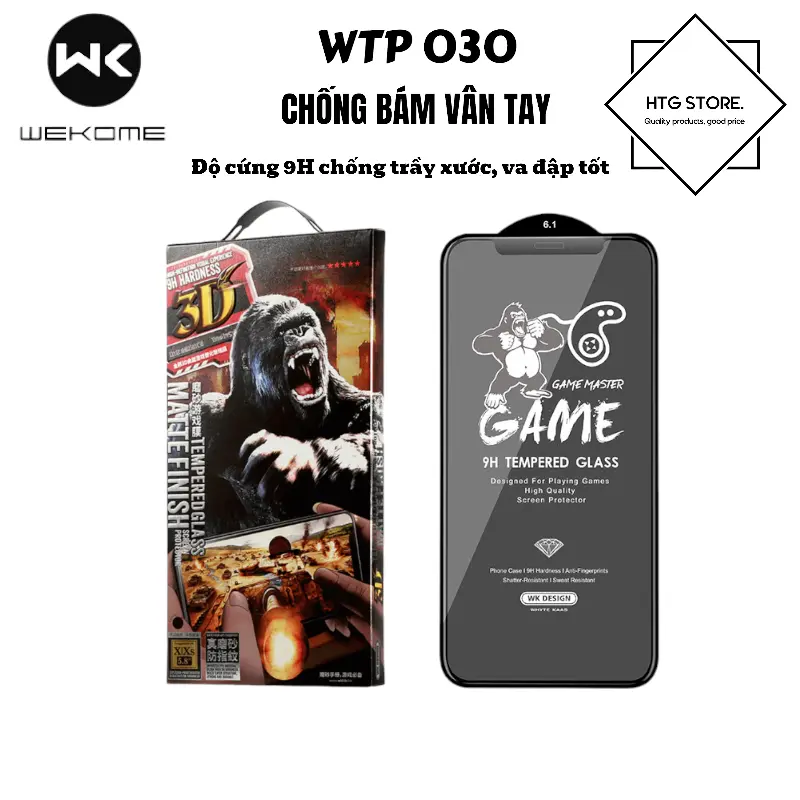 Kính Cường lực KingKong Nhám Chống Bám Vân Tay chơi Game WK Design WTP-030 Chính Hãng WEKOME