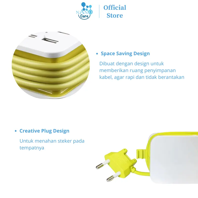NANO Stop Kontak Traveling 3 Lubang 4 Port USB/ 3 Lubang 2 Port USB 2 Port Type C stop  kontak 3