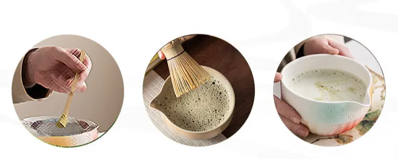 Product Introduction of Artcome Japanese Matcha Tea Set, Matcha Bowl with Pouring Spout, Tea Tray, Matcha Whisk, Ceramic Whisk Holder, Matcha Powder Caddy, Handmade Matcha Ceremony Kit for Japanese Tea Ceremony (8Pcs) 2