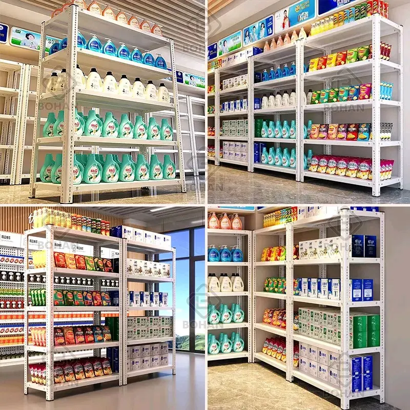 Rak besi siku 5/6 susun Rak Gudang Rak supermarket rak dapur Penyimpanan