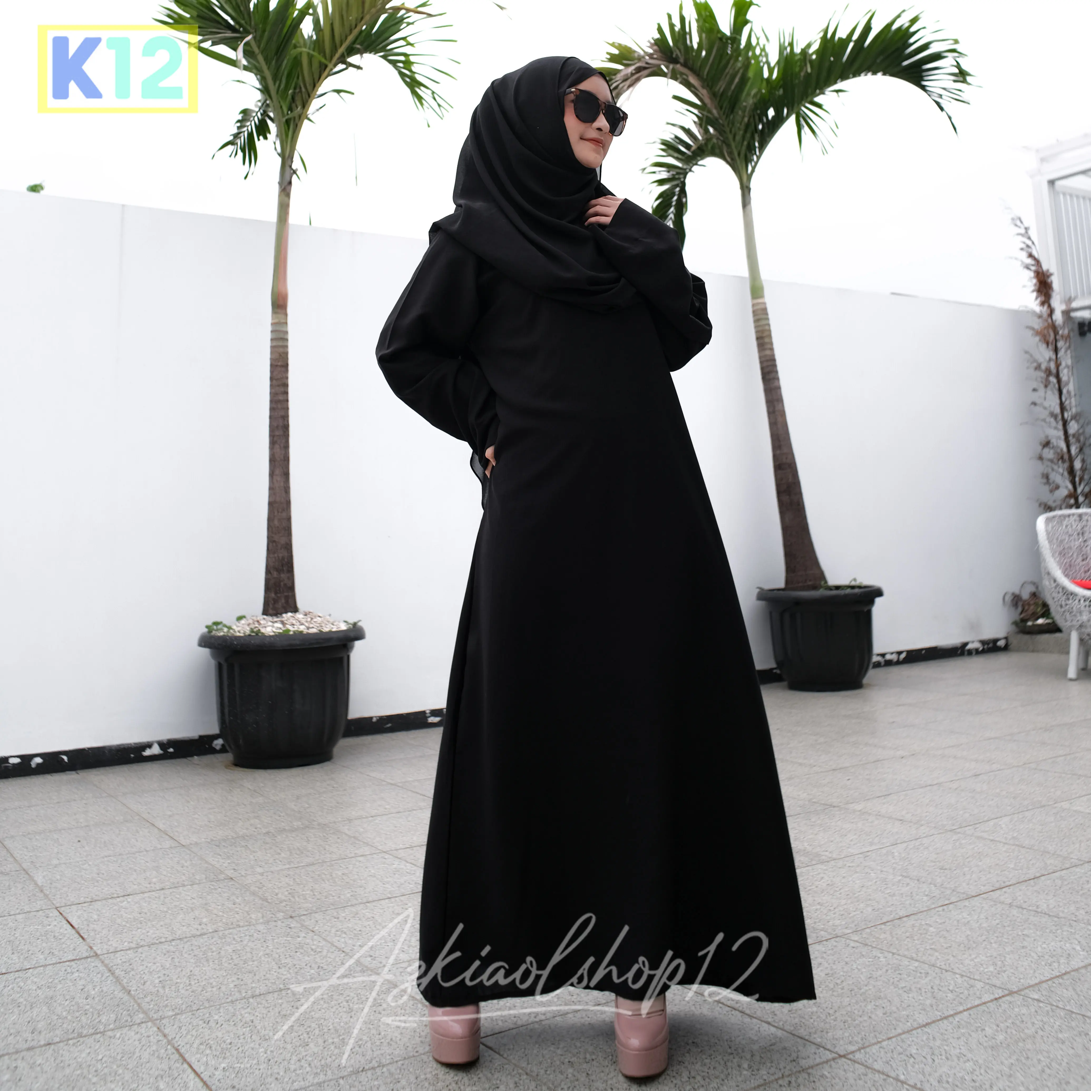 lafiye recrutement/GAMIS TERBARU JUMBO GAMIS KEKINIAN SIZE S M L XL XXL kain lembut muslim panjang wolfis wanita dress  hitam basic rempel maxi remaja jubah syari arab Dewasa Mewah