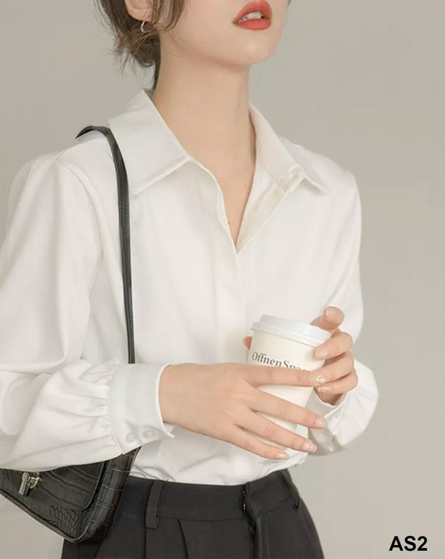 Áo Sơ Mi Trắng Nữ Công Sở Chất Vải Cotton Không Nhăn, Form Suông [AS2] 6